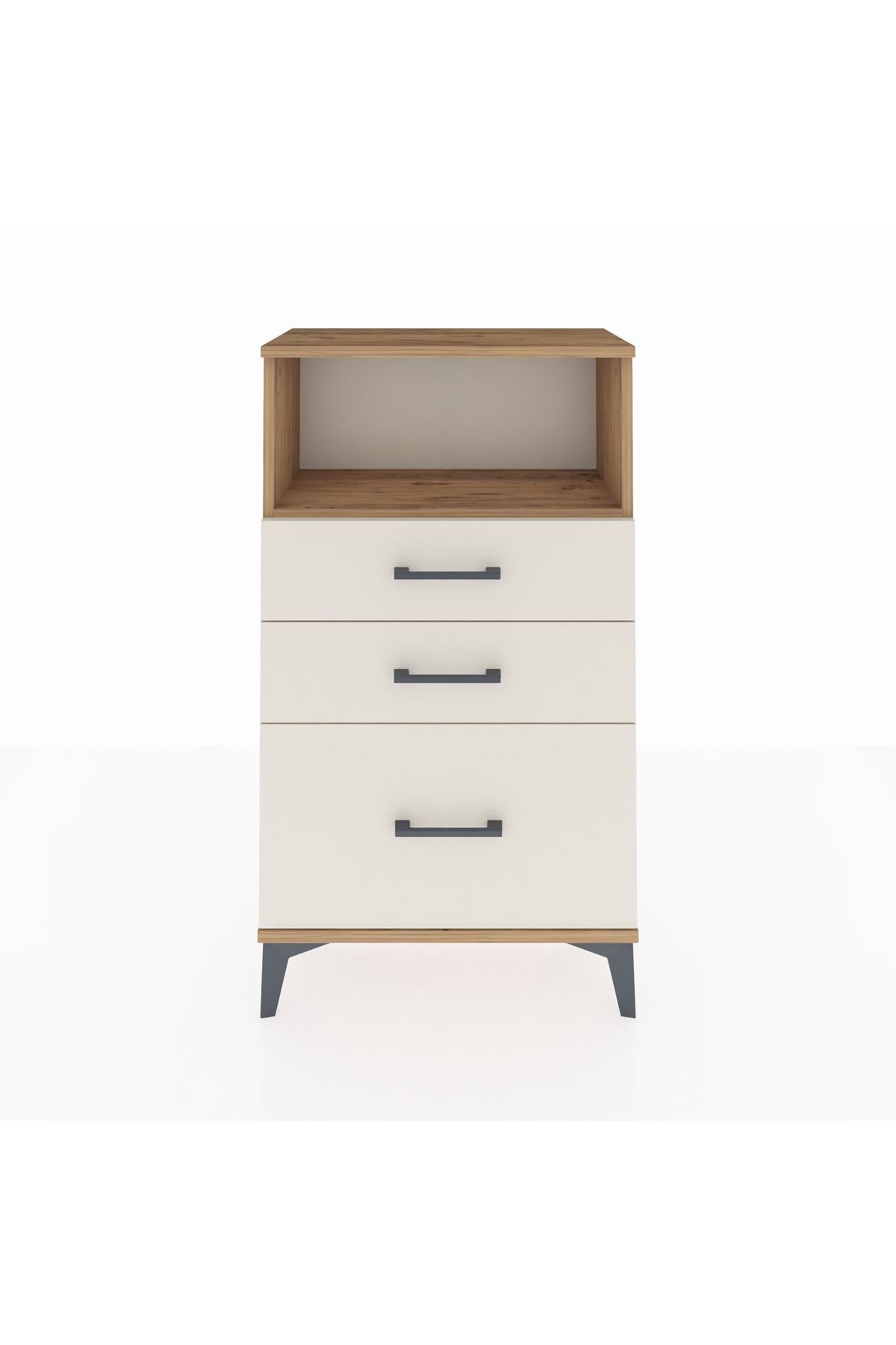Arges Komodin Tek Raflı 3 Çekmeceli 60x30x106 - S15M014V7A