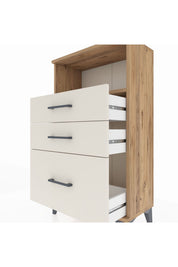 Arges Komodin Tek Raflı 3 Çekmeceli 60x30x106 - S15M014V7A