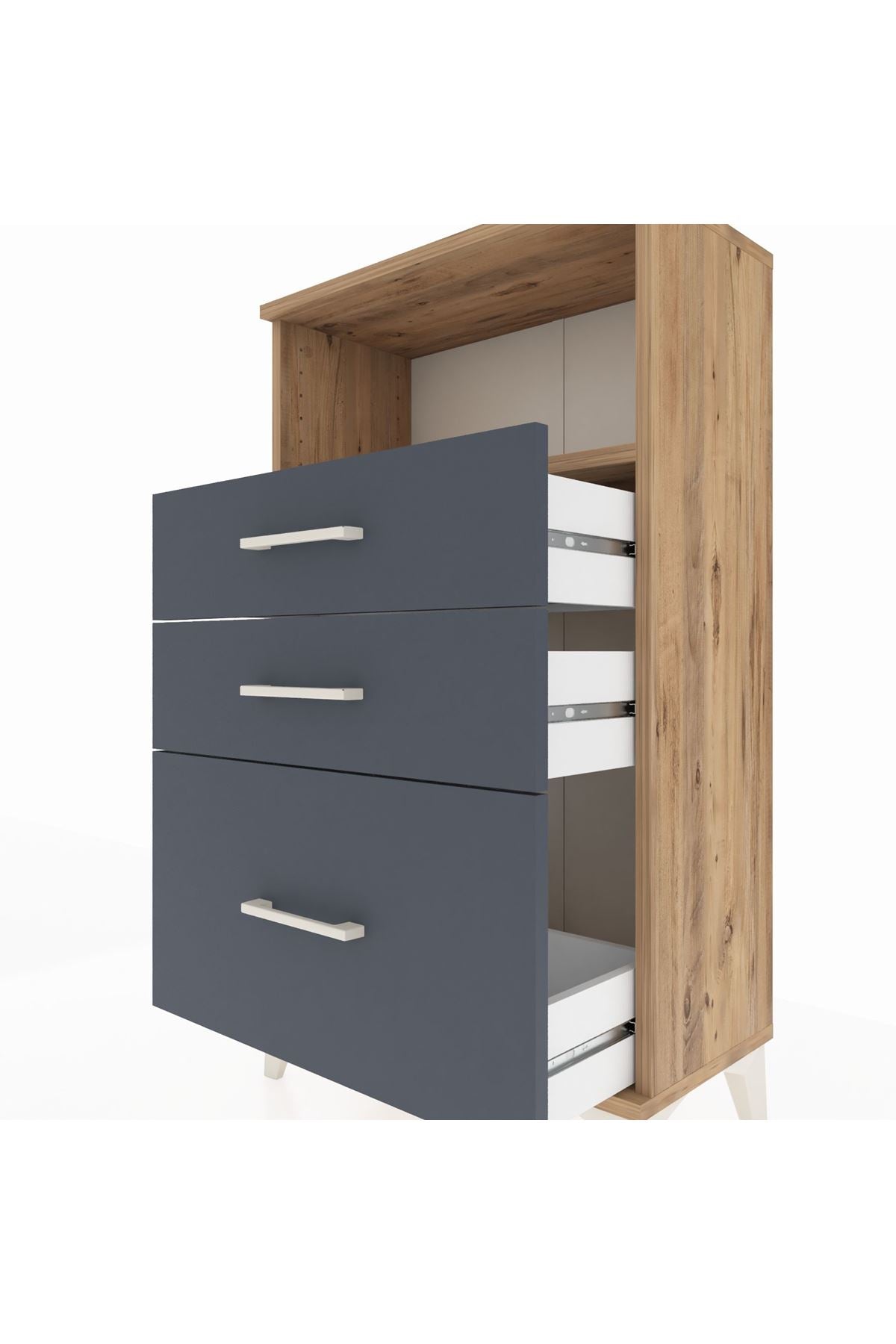 Arges Komodin Tek Raflı 3 Çekmeceli 60x30x106 - S15M014V8A