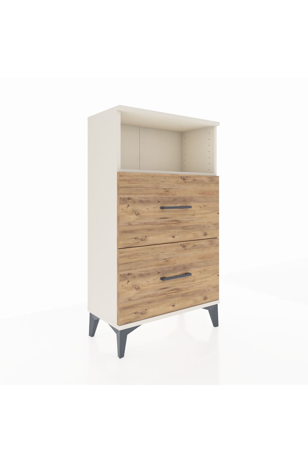 Arges Komodin Tek Raflı 2 Çekmeceli 60x30x106 - S15M015V3A