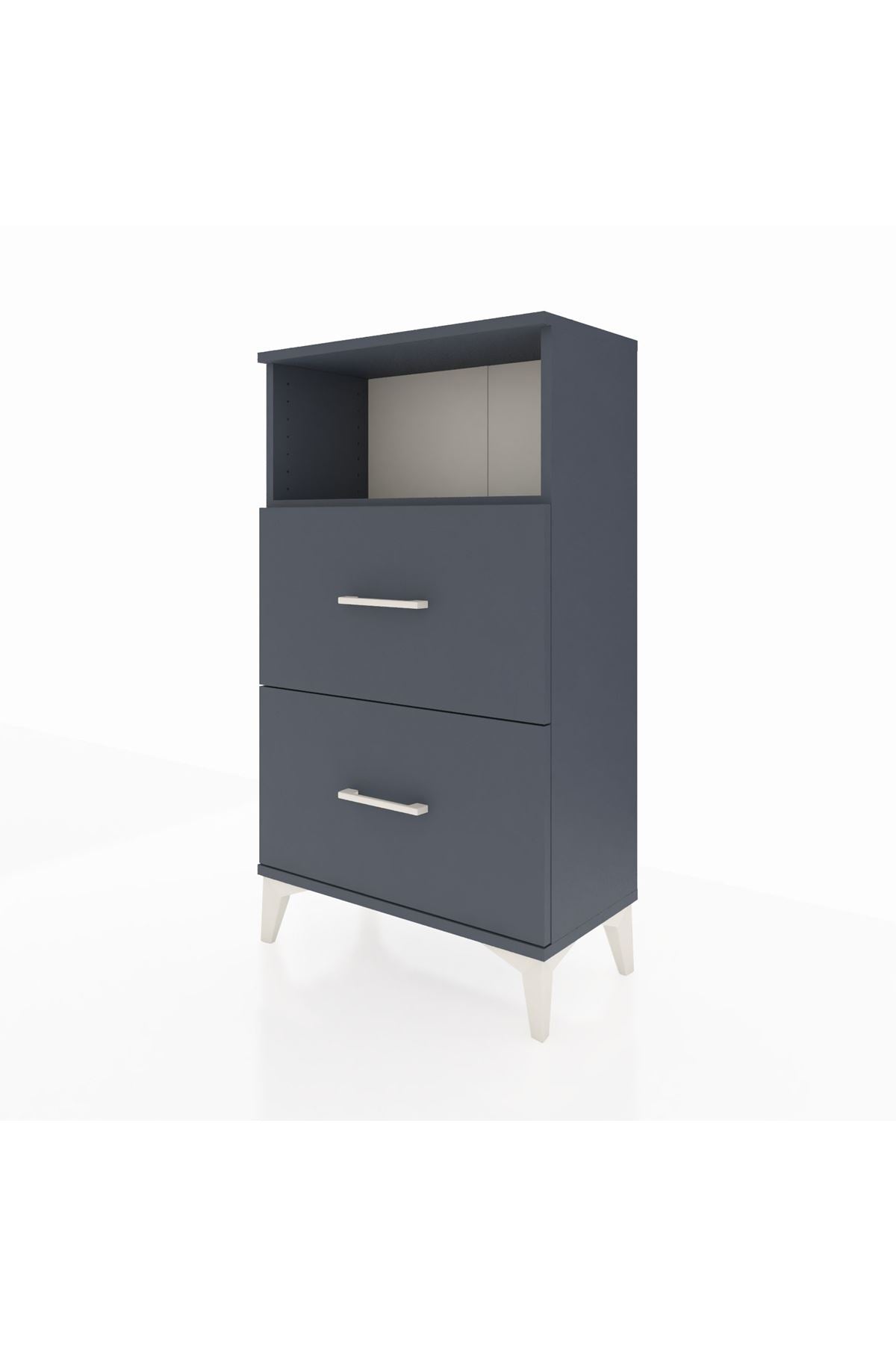 Arges Komodin Tek Raflı 2 Çekmeceli 60x30x106 - S15M015V5A