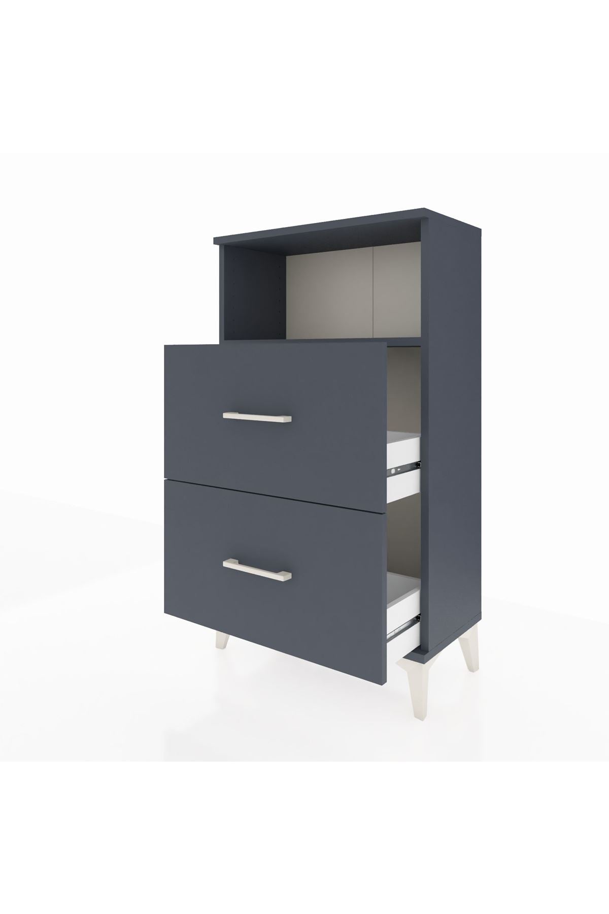 Arges Komodin Tek Raflı 2 Çekmeceli 60x30x106 - S15M015V5A