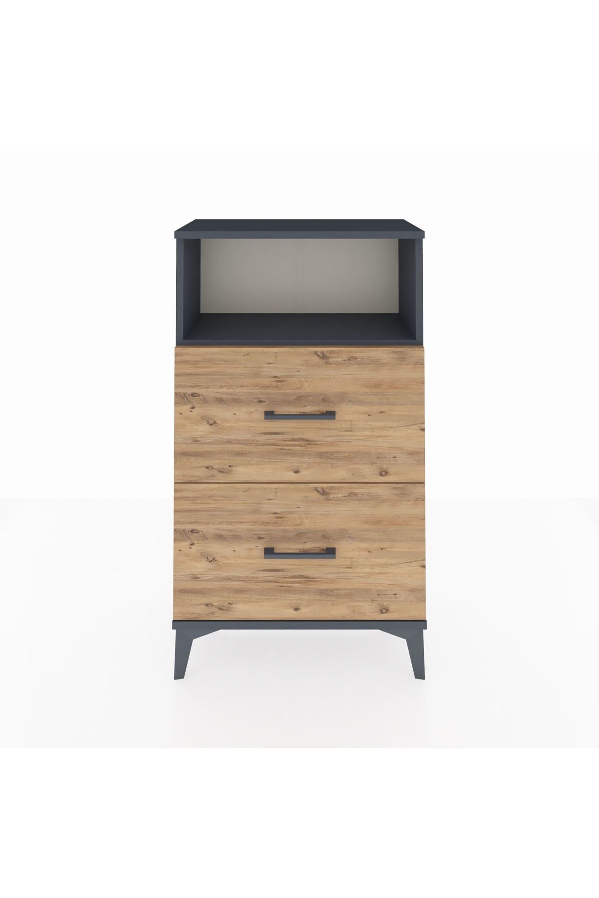 Arges Komodin Tek Raflı 2 Çekmeceli 60x30x106 - S15M015V6A