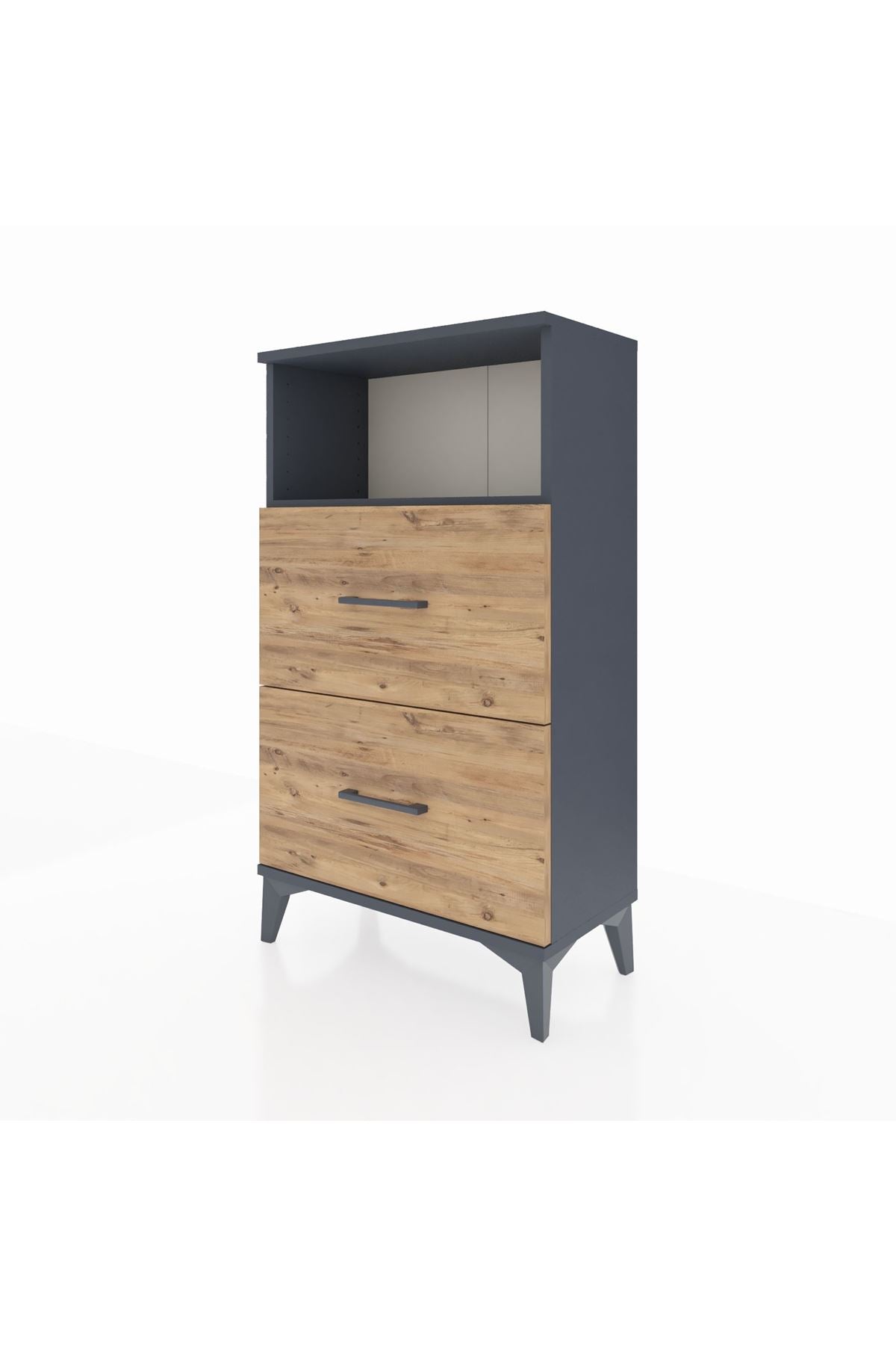 Arges Komodin Tek Raflı 2 Çekmeceli 60x30x106 - S15M015V6A
