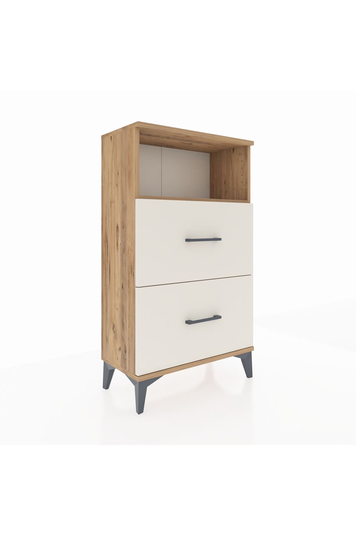 Arges Komodin Tek Raflı 2 Çekmeceli 60x30x106 - S15M015V7A