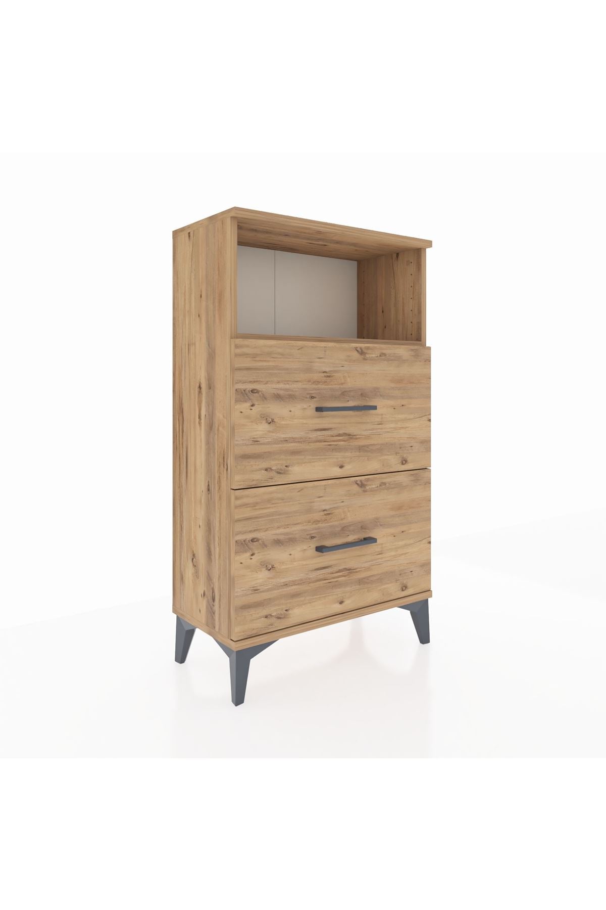 Arges Komodin Tek Raflı 2 Çekmeceli 60x30x106 - S15M015V9A