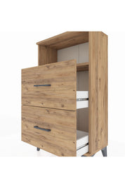 Arges Komodin Tek Raflı 2 Çekmeceli 60x30x106 - S15M015V9A