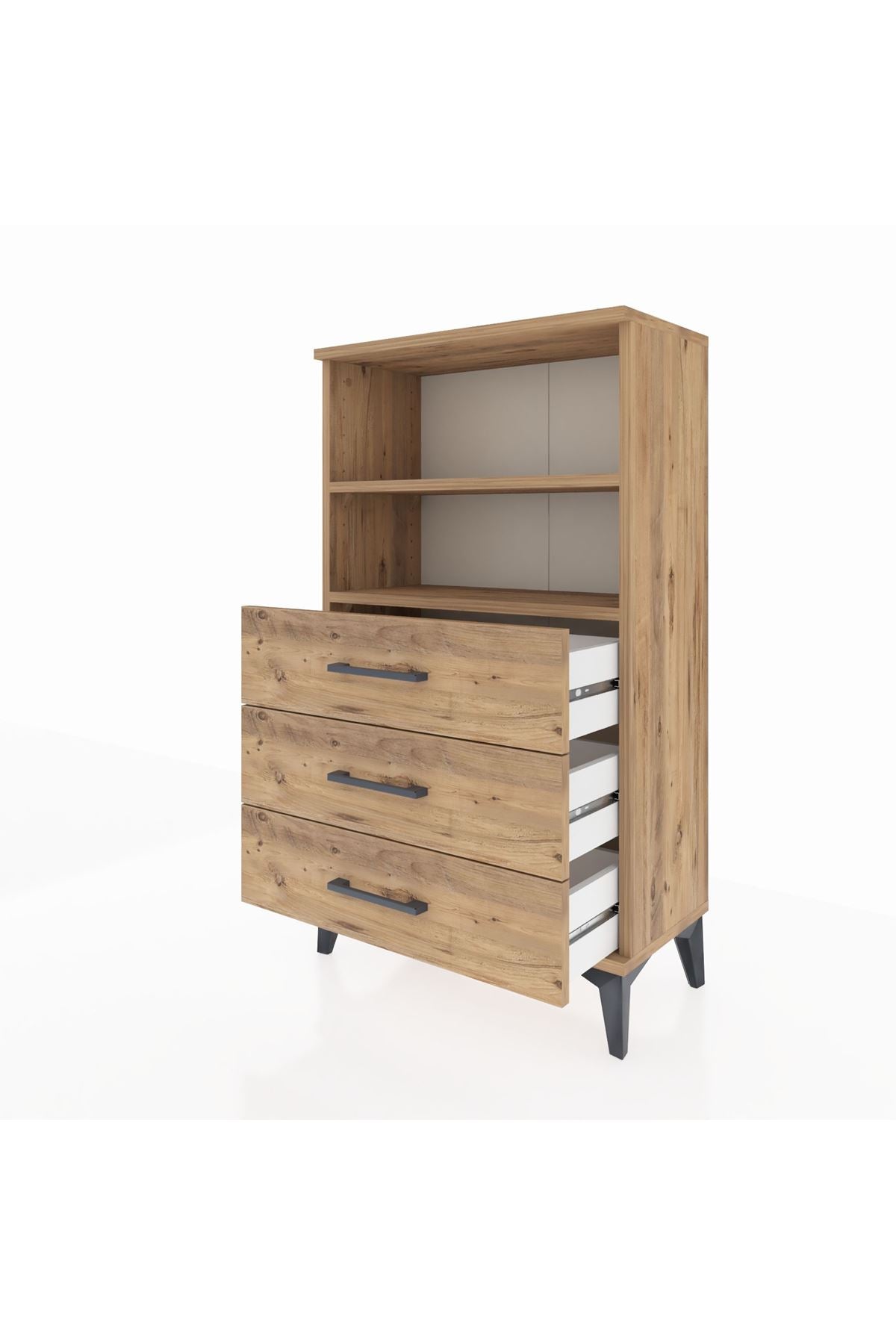 Arges Komodin 2 Raflı 3 Çekmeceli 60x30x106 - S15M017V9A