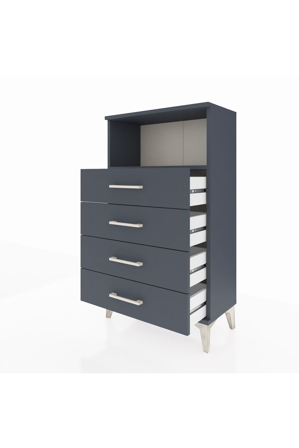 Arges Komodin Tek Raflı 4 Çekmeceli 60x30x106 - S15M018V5A