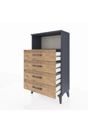 Arges Komodin Tek Raflı 4 Çekmeceli 60x30x106 - S15M018V6A