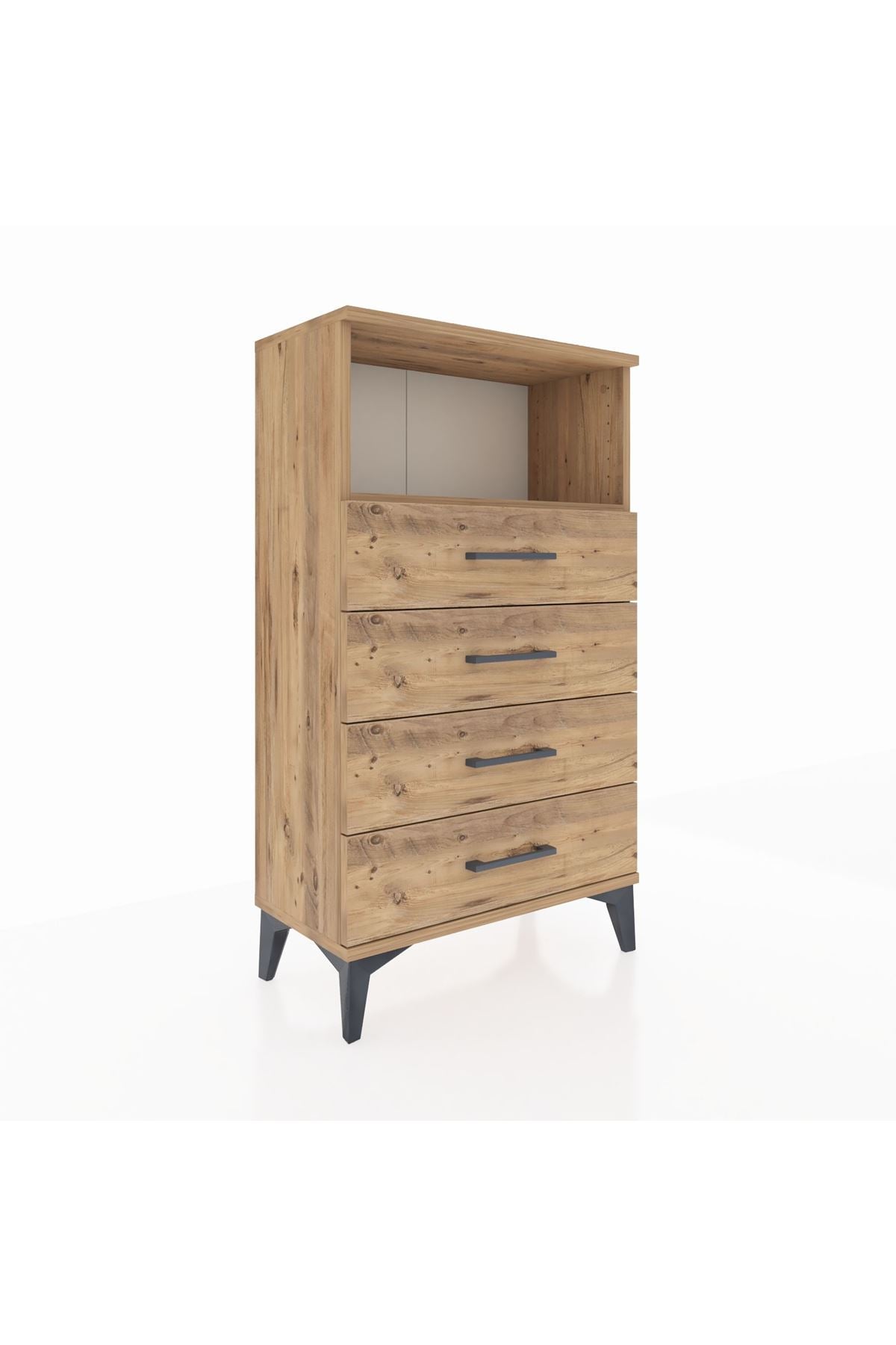 Arges Komodin Tek Raflı 4 Çekmeceli 60x30x106 - S15M018V9A