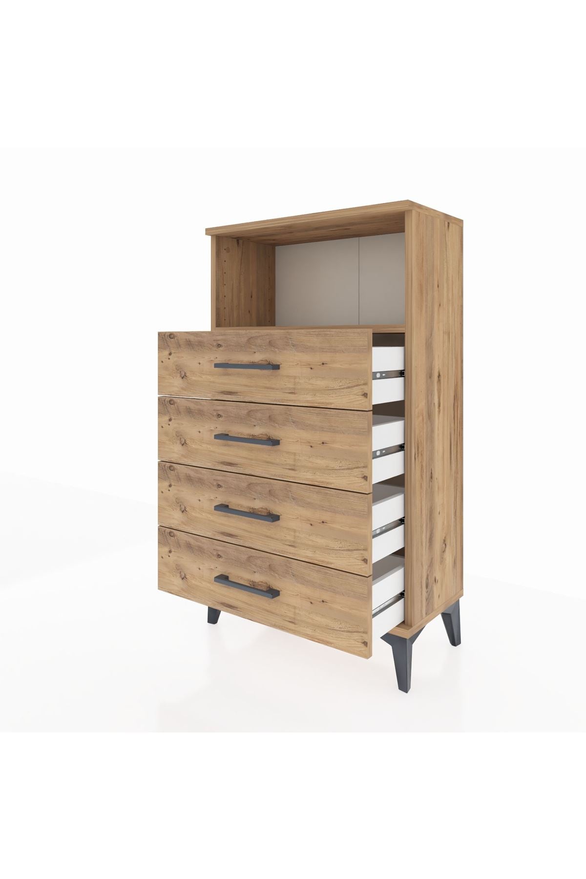 Arges Komodin Tek Raflı 4 Çekmeceli 60x30x106 - S15M018V9A