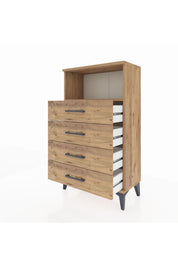 Arges Komodin Tek Raflı 4 Çekmeceli 60x30x106 - S15M018V9A