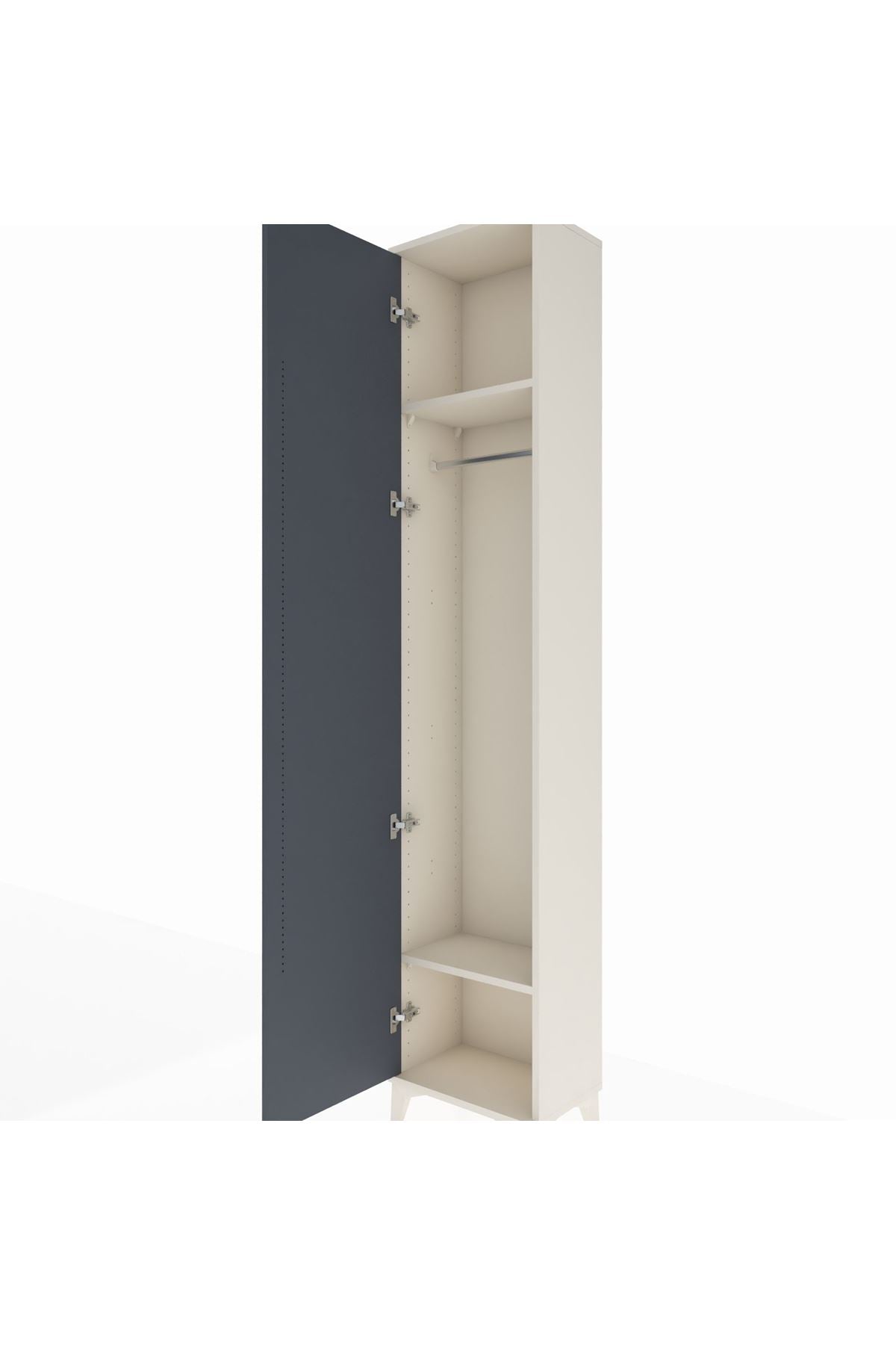 Arges Dolap 2 Raflı Tek Kapaklı Tek Askılı 44x30x221 - S28M003V2A