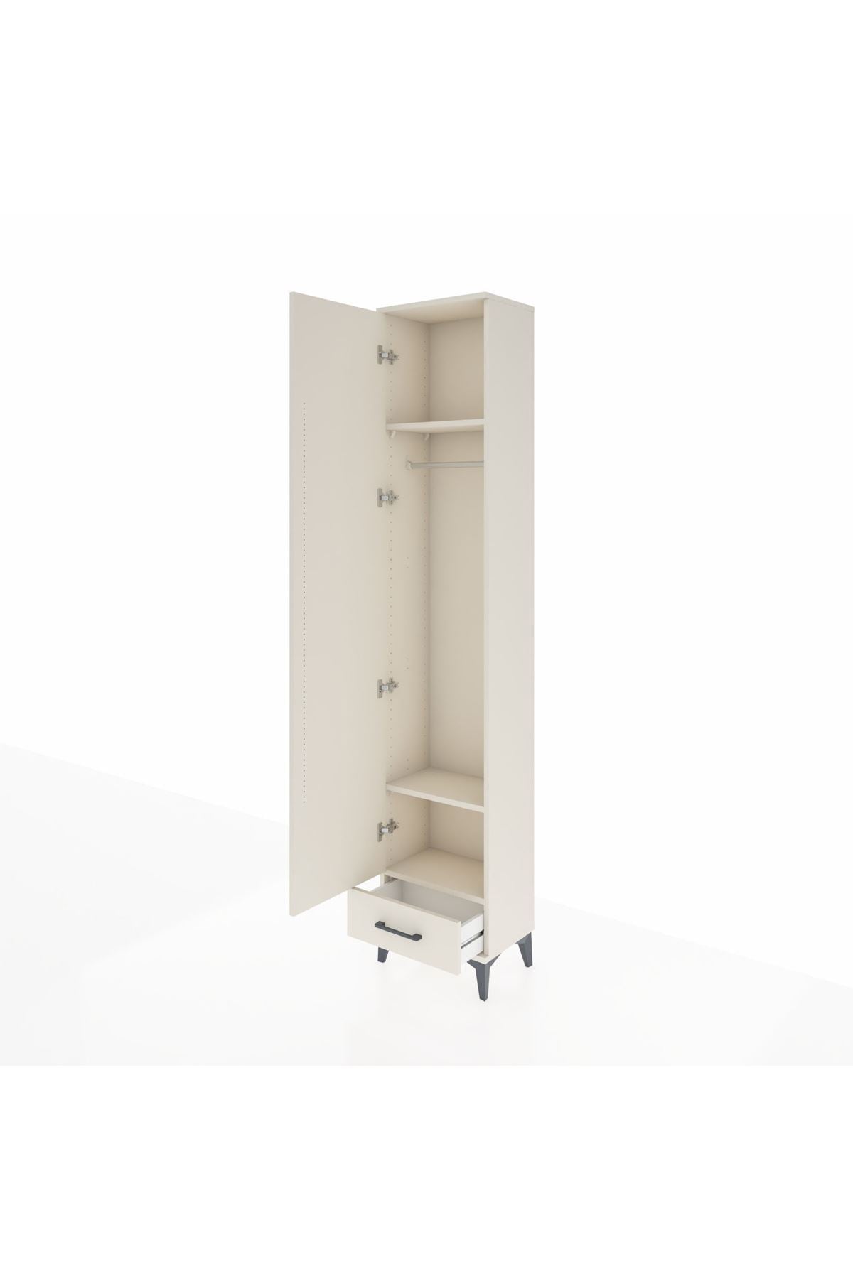 Arges Dolap 3 Raflı Tek Çekmeceli Tek Askılı 44x30x221 - S28M004V1A