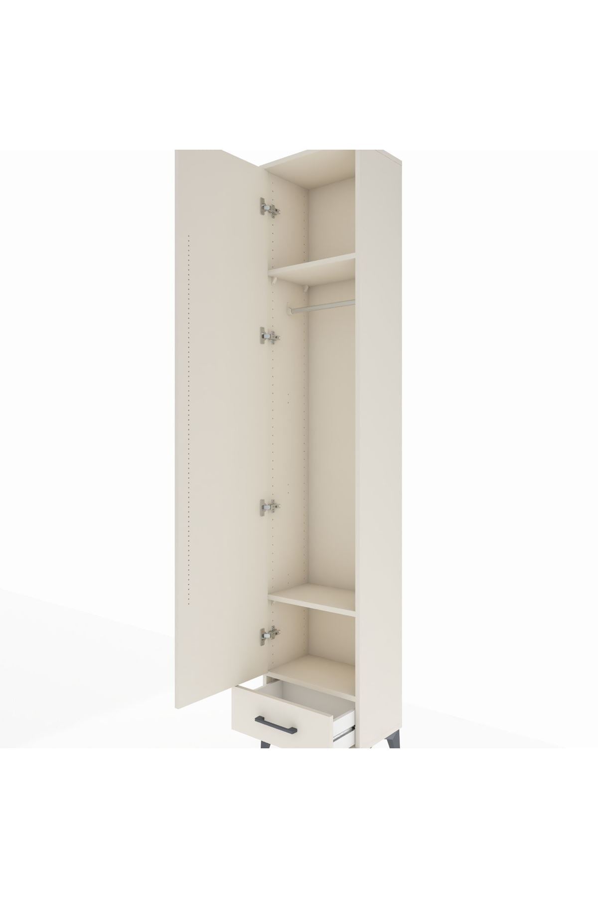 Arges Dolap 3 Raflı Tek Çekmeceli Tek Askılı 44x30x221 - S28M004V1A