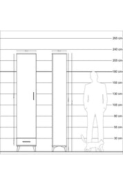 Arges Dolap 3 Raflı Tek Çekmeceli Tek Askılı 44x30x221 - S28M004V2A