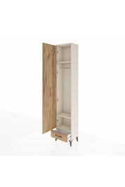 Arges Dolap 3 Raflı Tek Çekmeceli Tek Askılı 44x30x221 - S28M004V3A