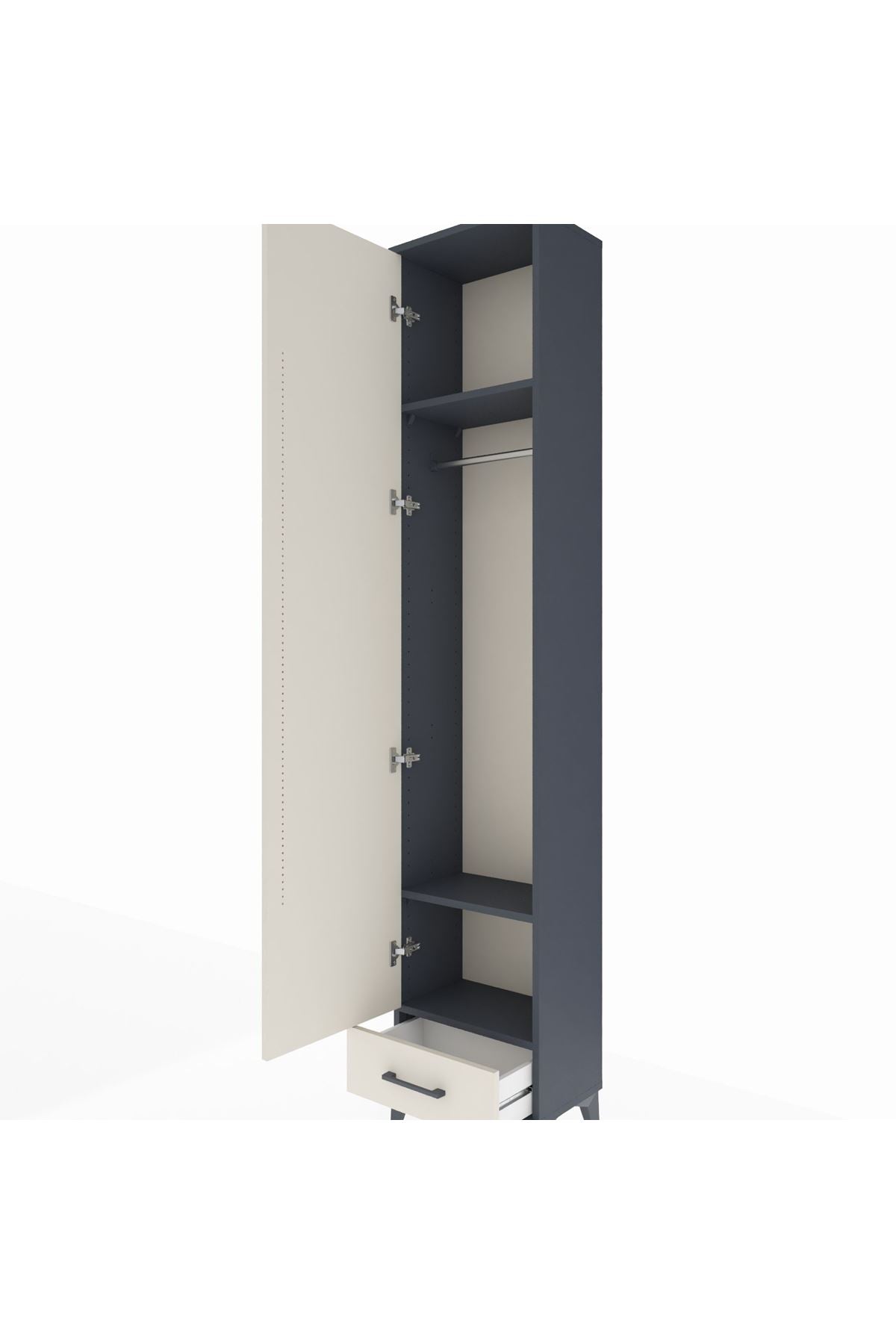 Arges Dolap 3 Raflı Tek Çekmeceli Tek Askılı 44x30x221 - S28M004V4A