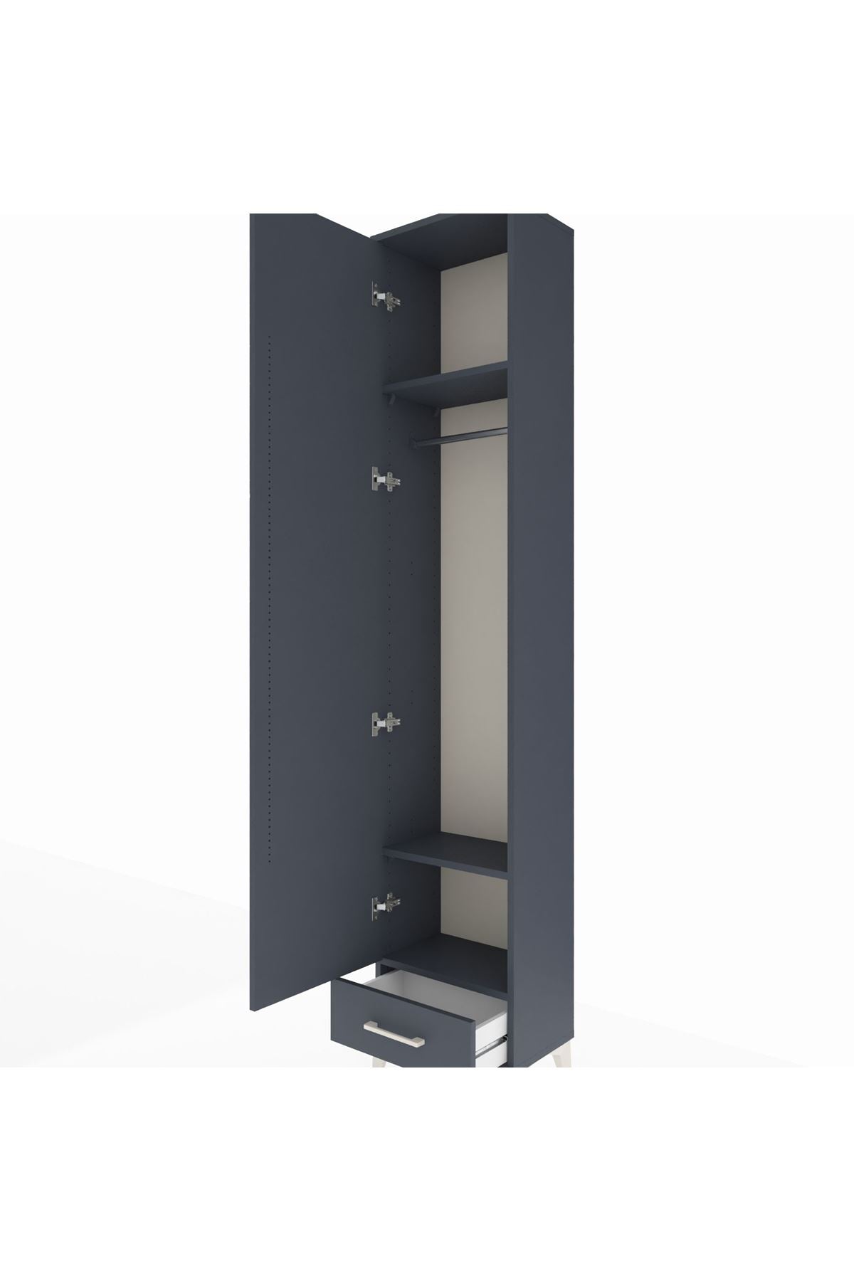 Arges Dolap 3 Raflı Tek Çekmeceli Tek Askılı 44x30x221 - S28M004V5A