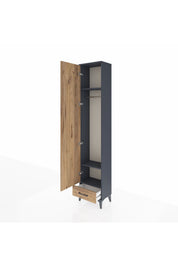 Arges Dolap 3 Raflı Tek Çekmeceli Tek Askılı 44x30x221 - S28M004V6A
