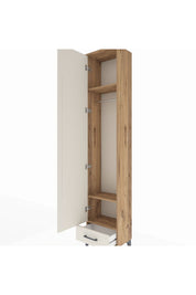 Arges Dolap 3 Raflı Tek Çekmeceli Tek Askılı 44x30x221 - S28M004V7A