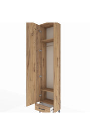Arges Dolap 3 Raflı Tek Çekmeceli Tek Askılı 44x30x221 - S28M004V9A