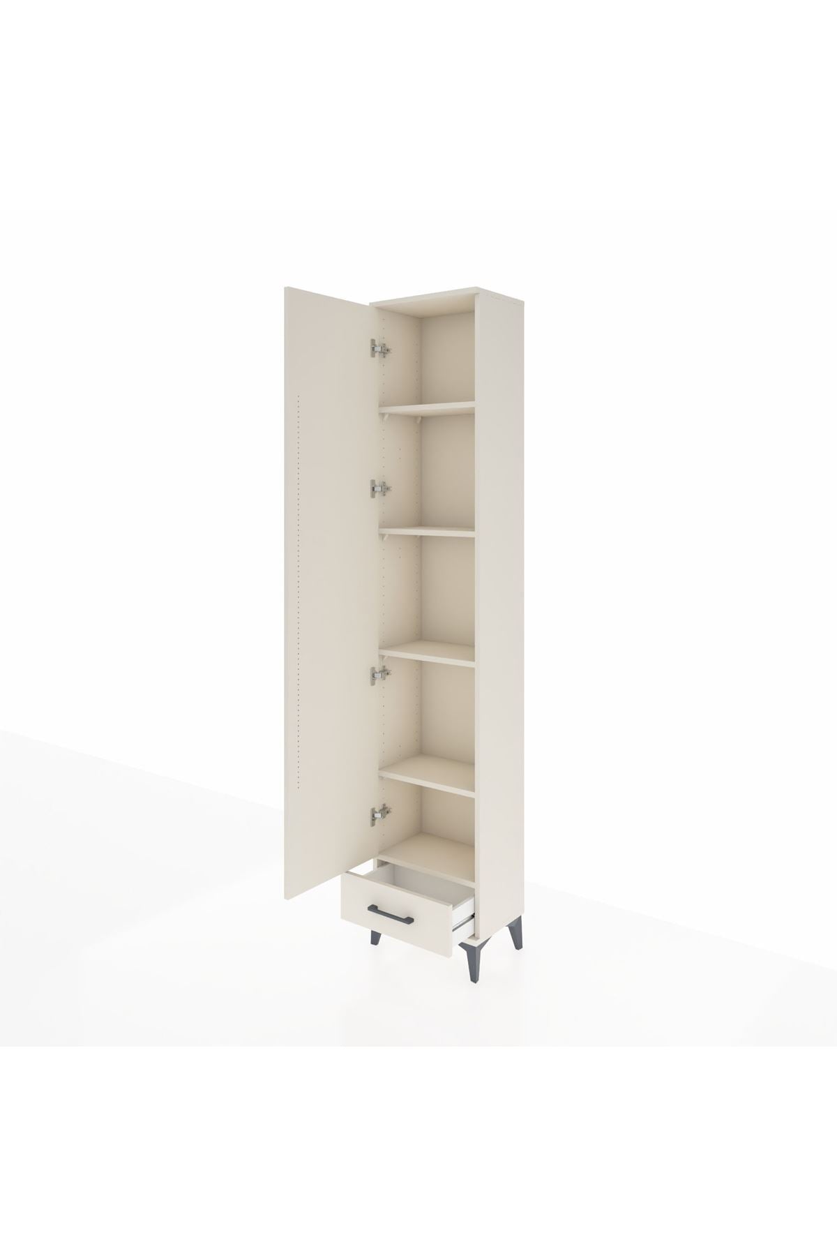 Arges Dolap 5 Raflı Tek Çekmeceli Tek Kapaklı 44x30x221 - S28M005V1A