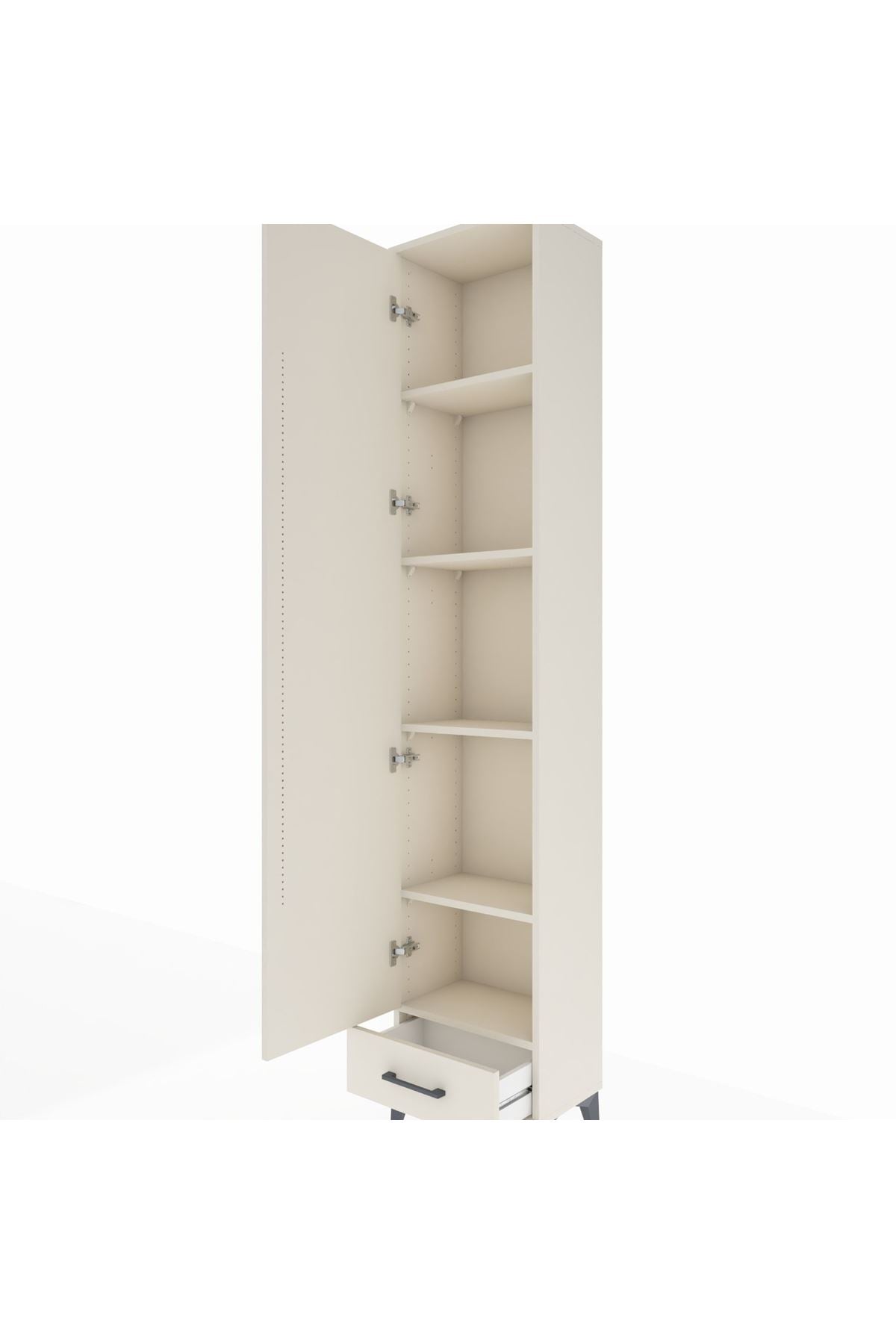 Arges Dolap 5 Raflı Tek Çekmeceli Tek Kapaklı 44x30x221 - S28M005V1A