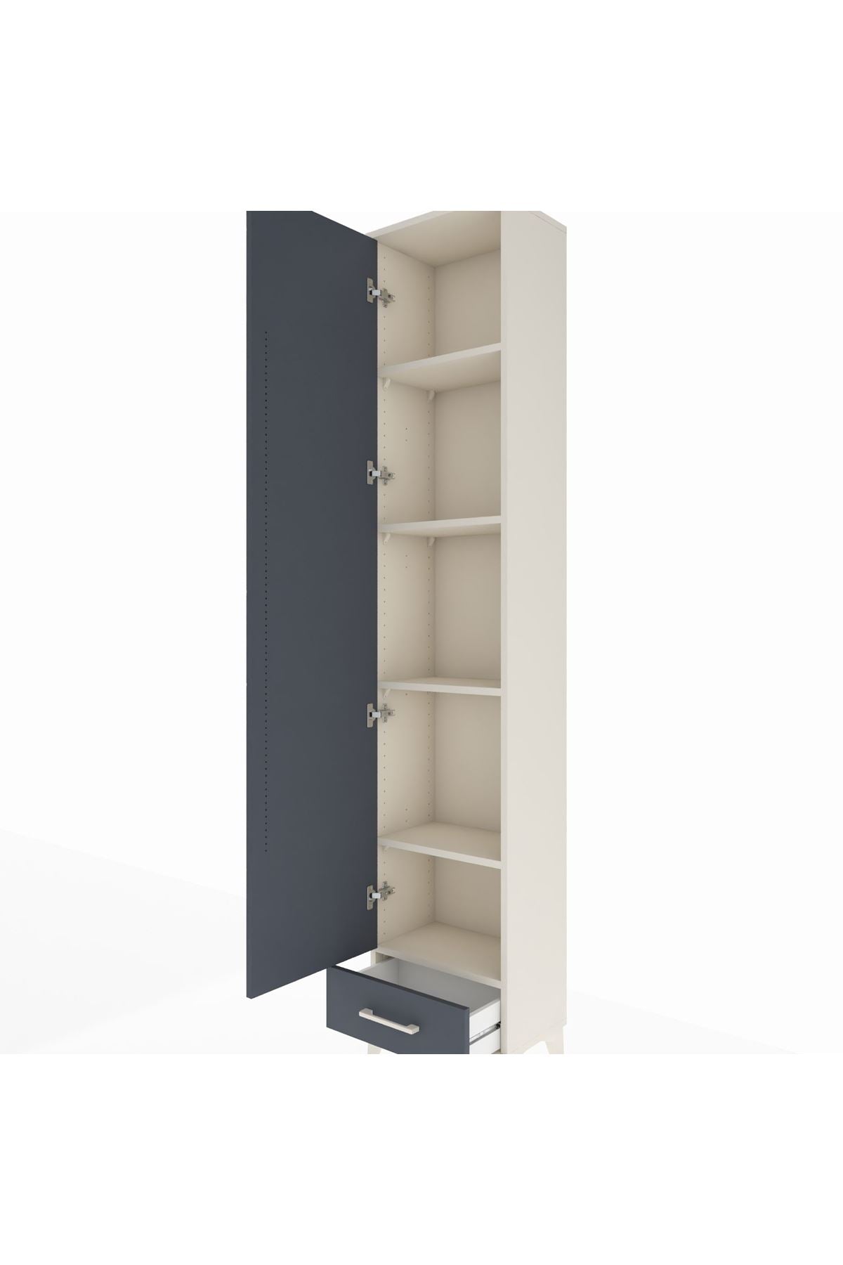 Arges Dolap 5 Raflı Tek Çekmeceli Tek Kapaklı 44x30x221 - S28M005V2A