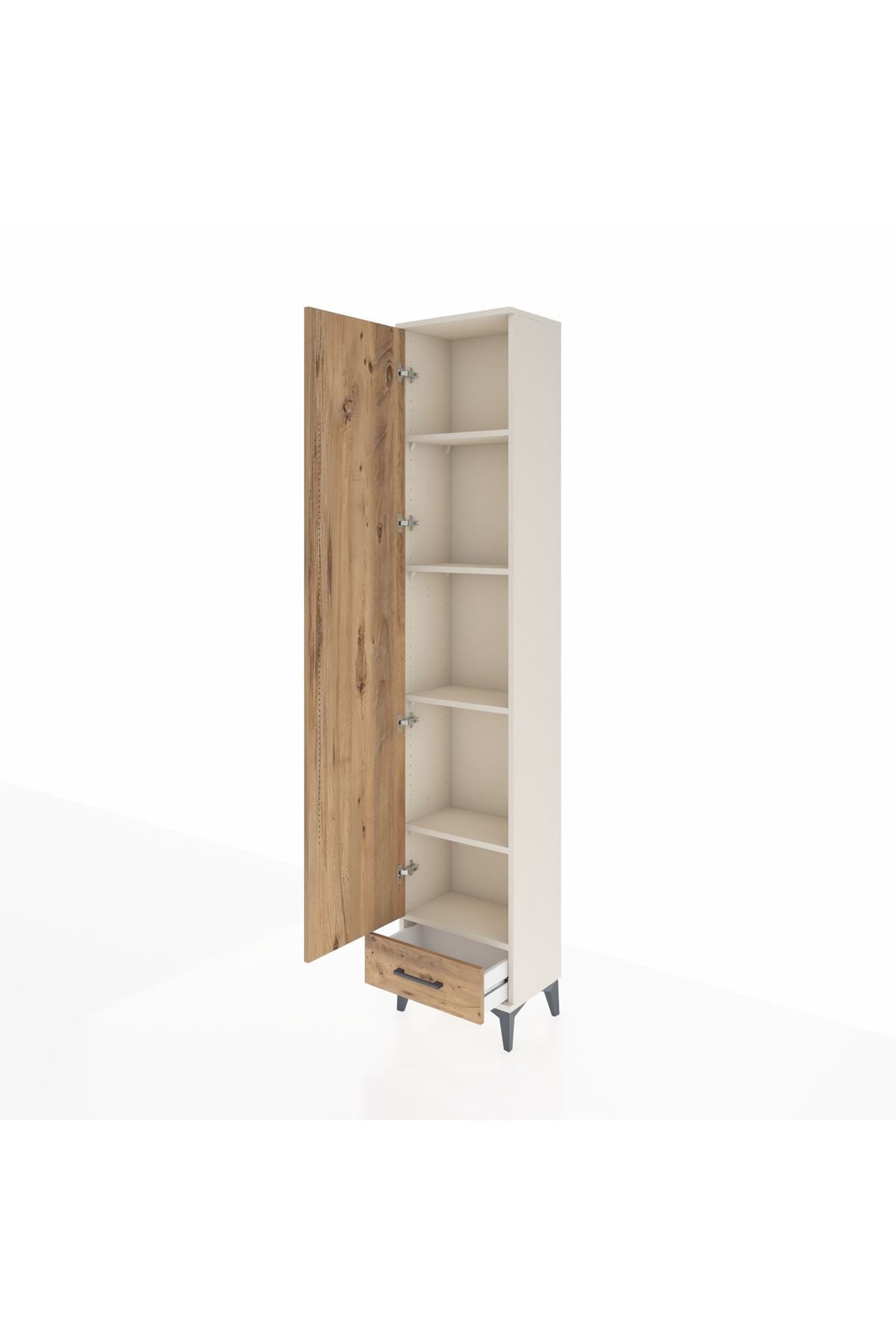 Arges Dolap 5 Raflı Tek Çekmeceli Tek Kapaklı 44x30x221 - S28M005V3A
