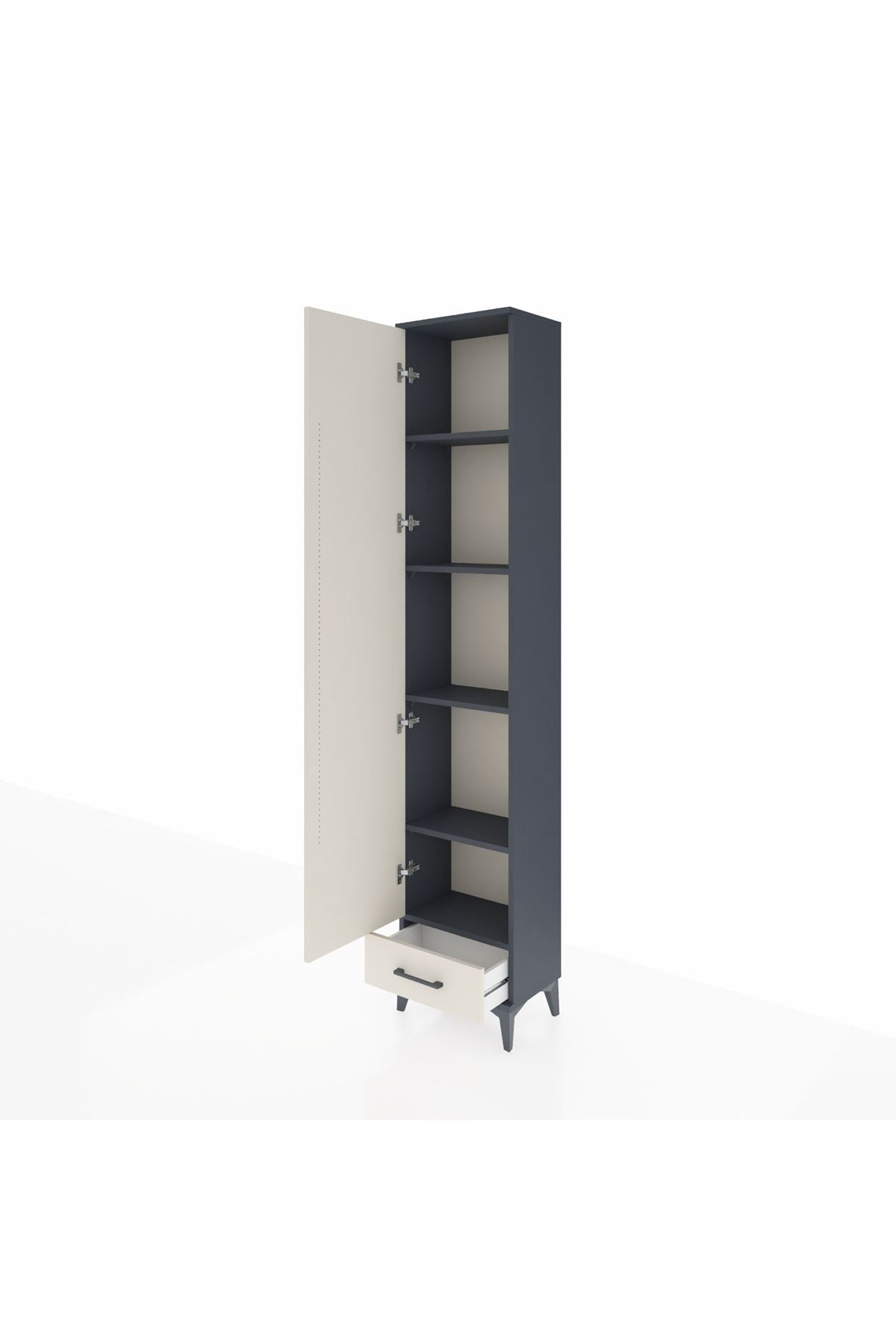 Arges Dolap 5 Raflı Tek Çekmeceli Tek Kapaklı 44x30x221 - S28M005V4A