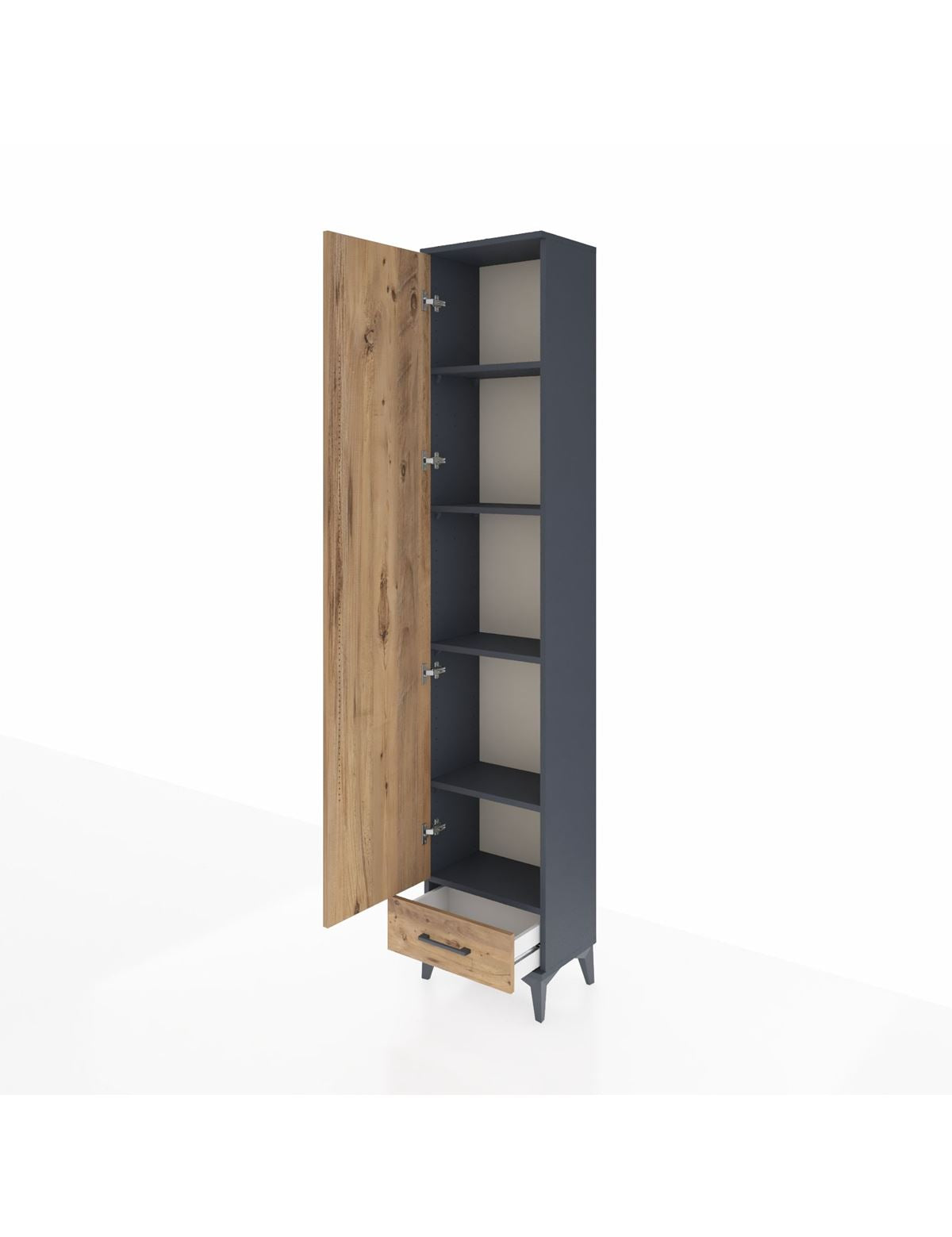 Arges Dolap 5 Raflı Tek Çekmeceli Tek Kapaklı 44x30x221 - S28M005V6A