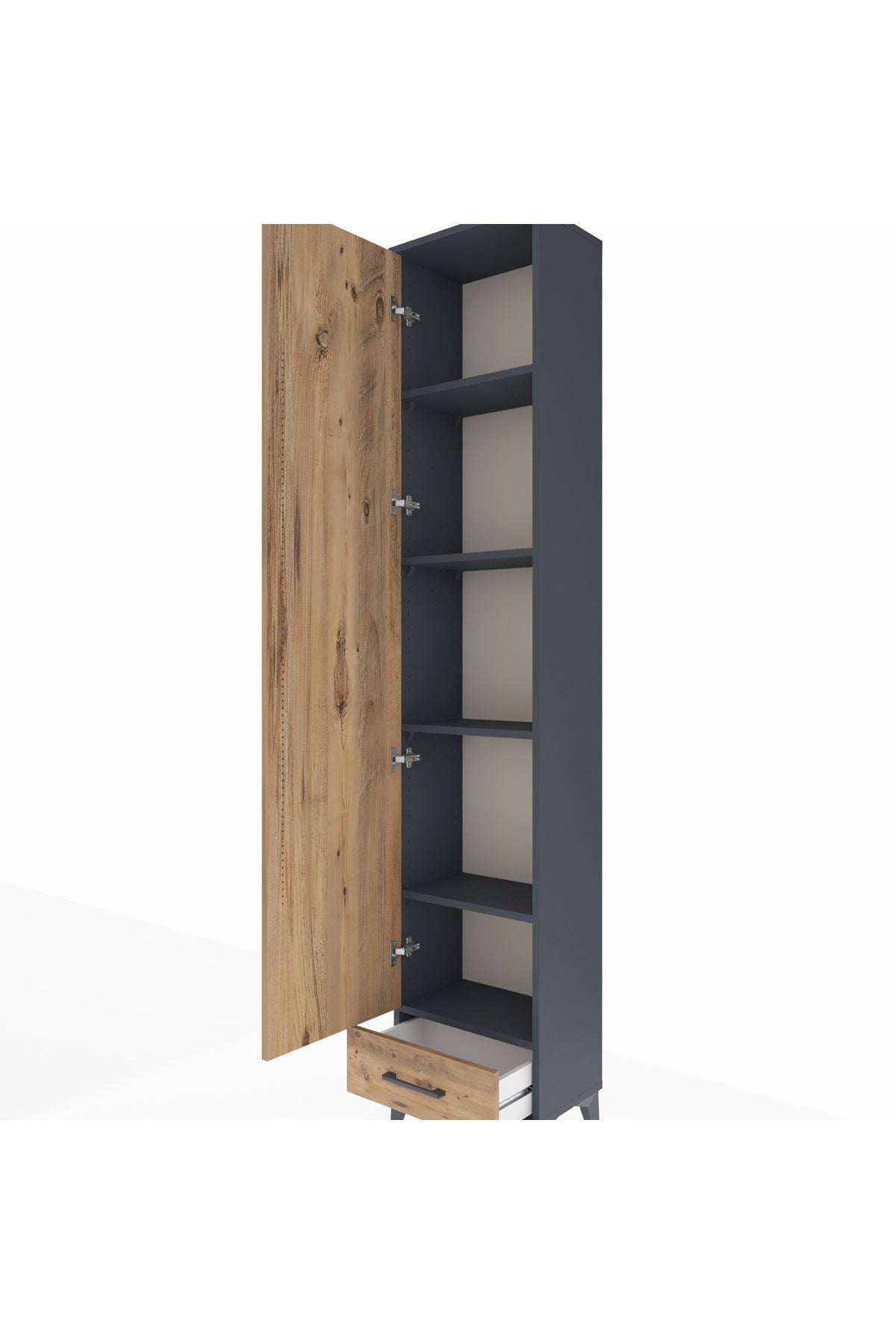 Arges Dolap 5 Raflı Tek Çekmeceli Tek Kapaklı 44x30x221 - S28M005V6A