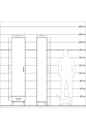 Arges Dolap 5 Raflı Tek Çekmeceli Tek Kapaklı 44x30x221 - S28M005V9A