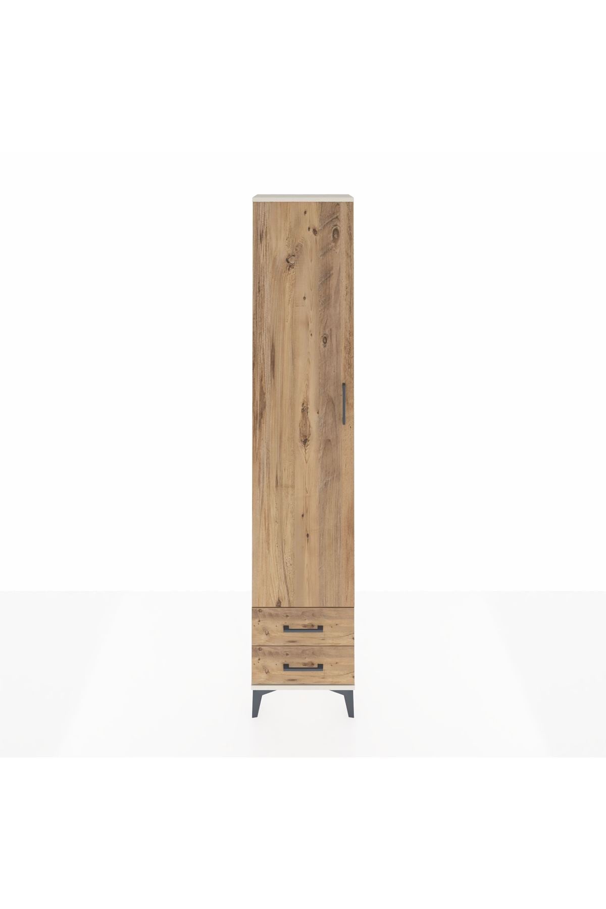 Arges Dolap 2 Raflı 2 Çekmeceli Tek Askılı 44x30x221 - S28M007V3A