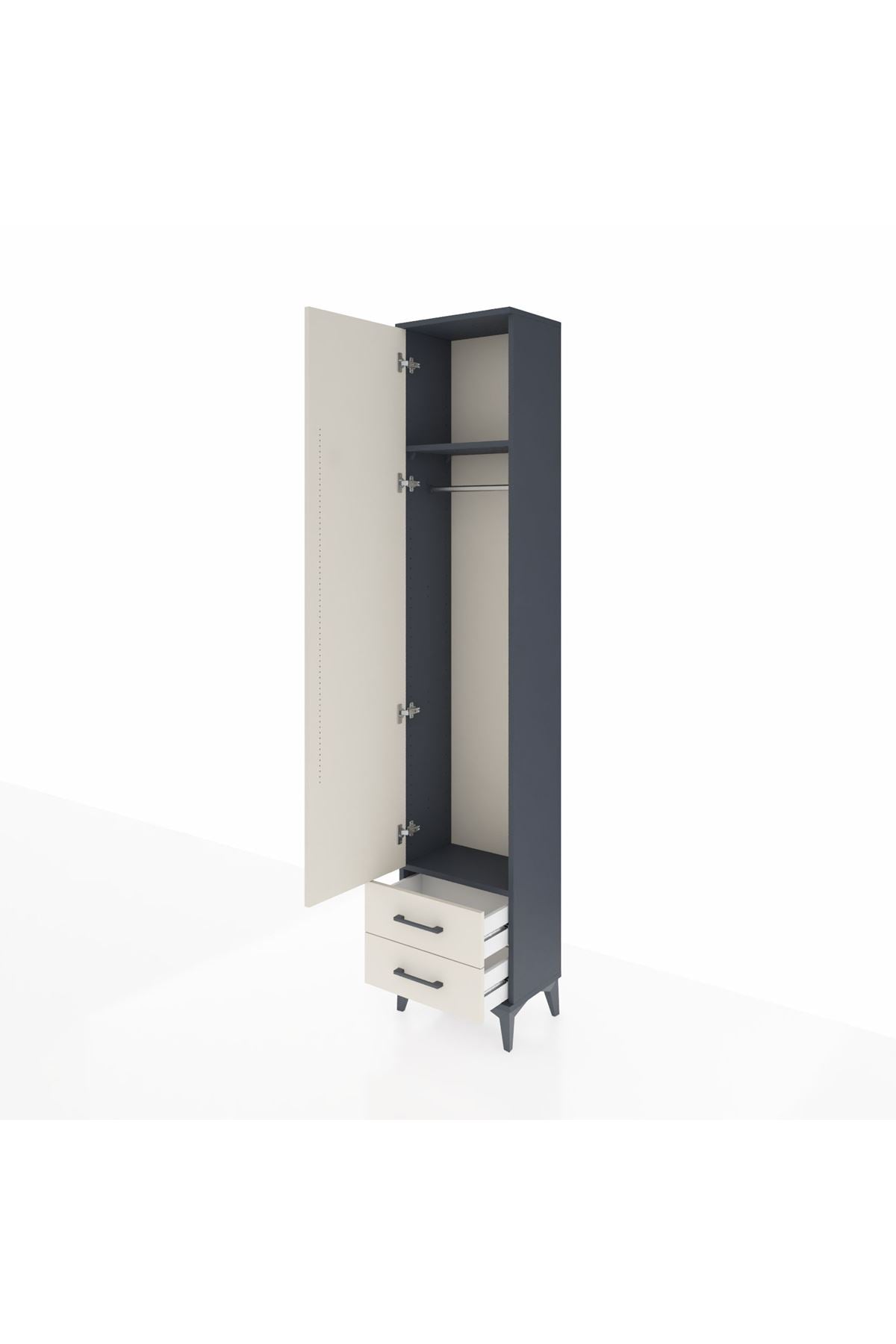 Arges Dolap 2 Raflı 2 Çekmeceli Tek Askılı 44x30x221 - S28M007V4A