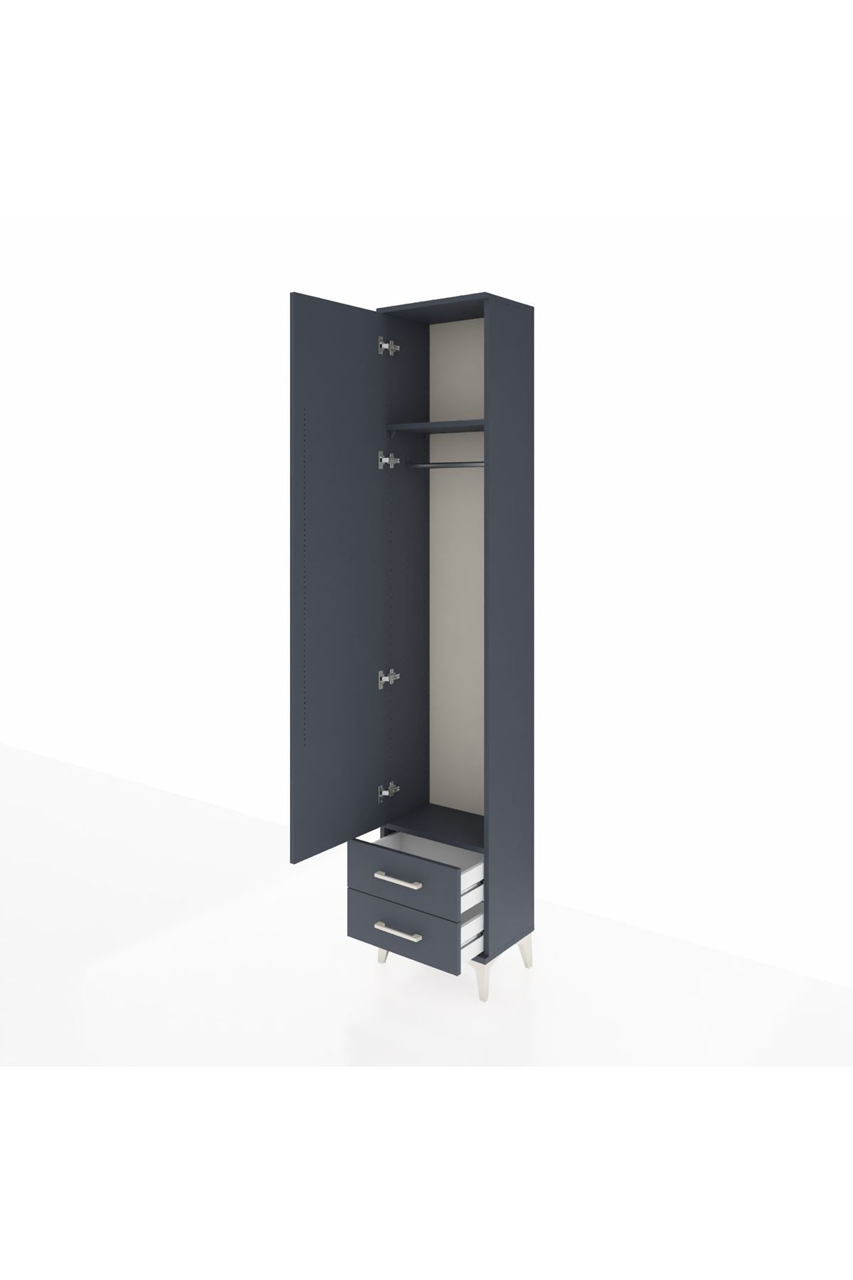 Arges Dolap 2 Raflı 2 Çekmeceli Tek Askılı 44x30x221 - S28M007V5A