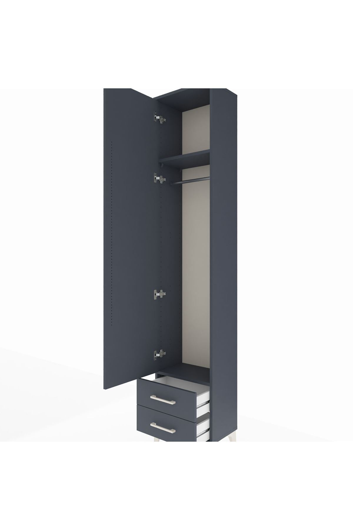 Arges Dolap 2 Raflı 2 Çekmeceli Tek Askılı 44x30x221 - S28M007V5A