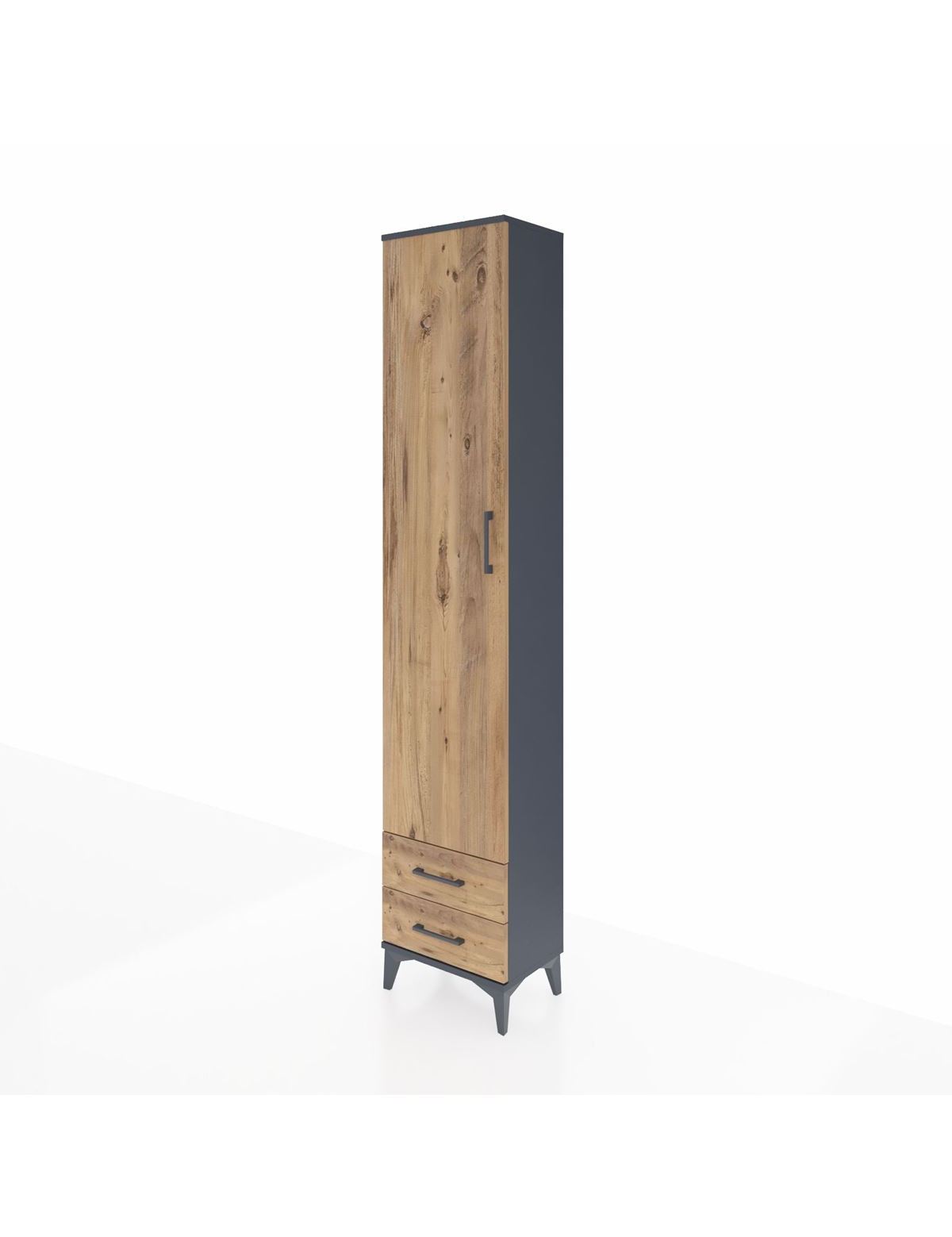 Arges Dolap 2 Raflı 2 Çekmeceli Tek Askılı 44x30x221 - S28M007V6A
