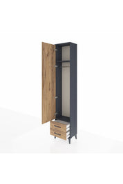 Arges Dolap 2 Raflı 2 Çekmeceli Tek Askılı 44x30x221 - S28M007V6A