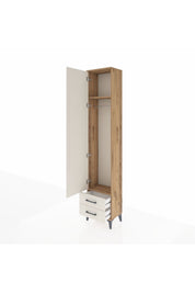 Arges Dolap 2 Raflı 2 Çekmeceli Tek Askılı 44x30x221 - S28M007V7A