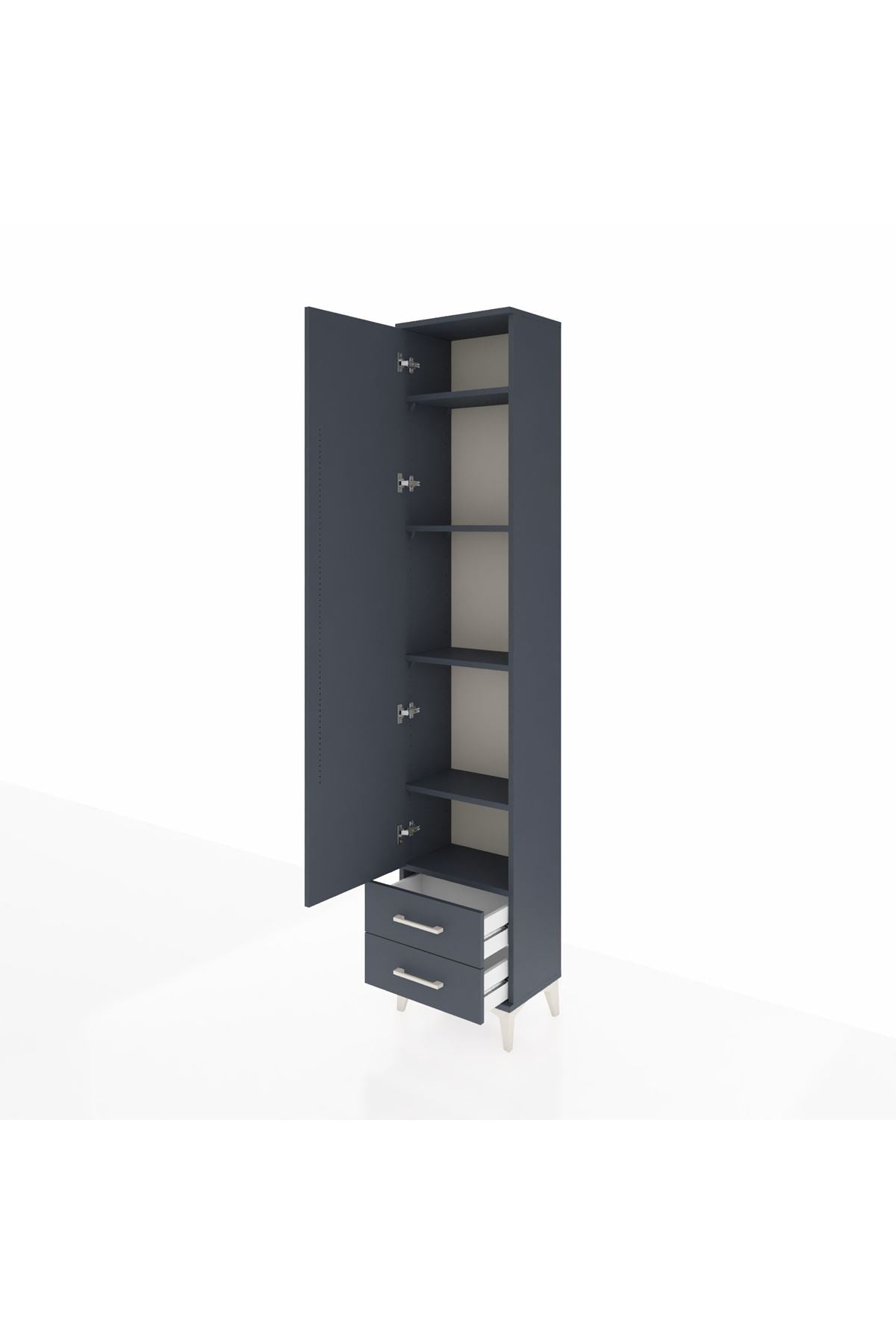 Arges Dolap 5 Raflı 2 Çekmeceli Tek Kapaklı 44x30x221 - S28M008V5A