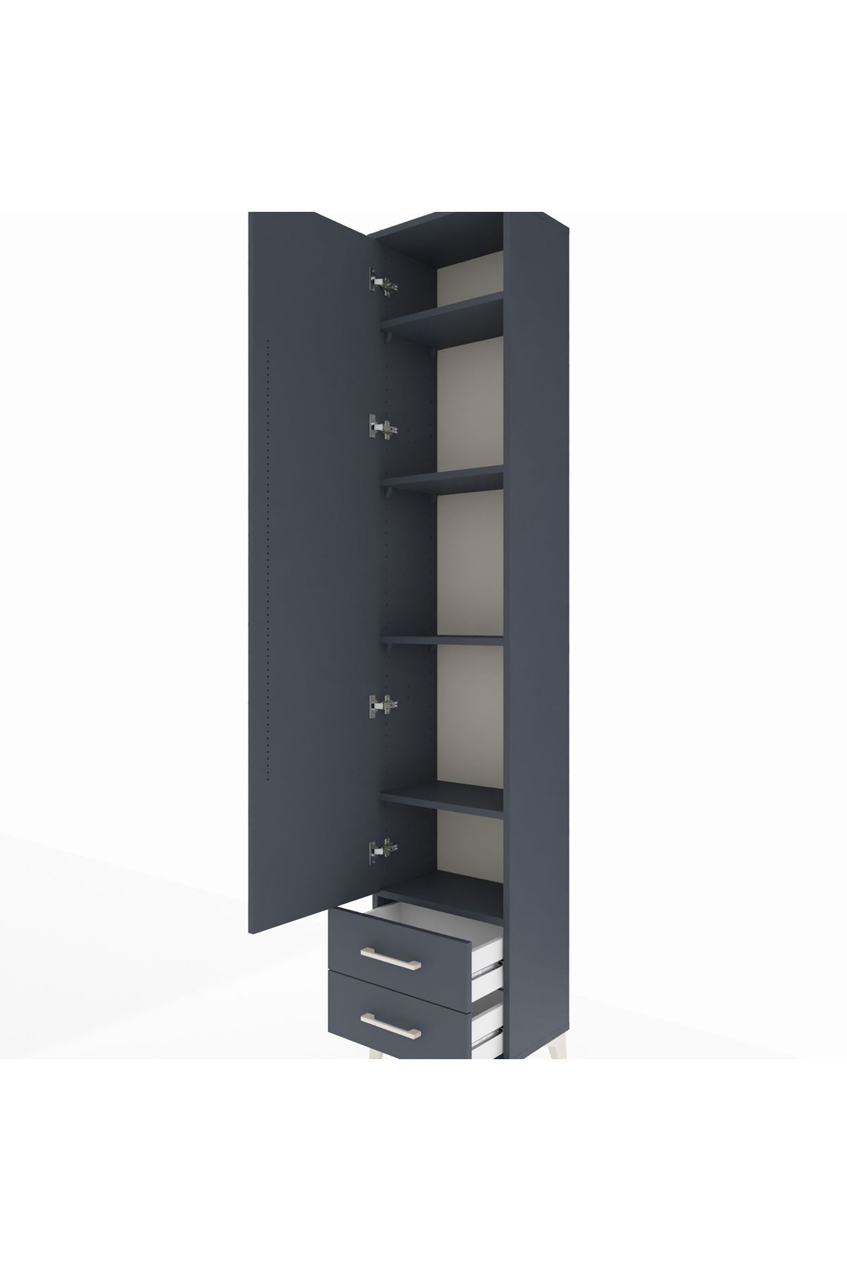 Arges Dolap 5 Raflı 2 Çekmeceli Tek Kapaklı 44x30x221 - S28M008V5A