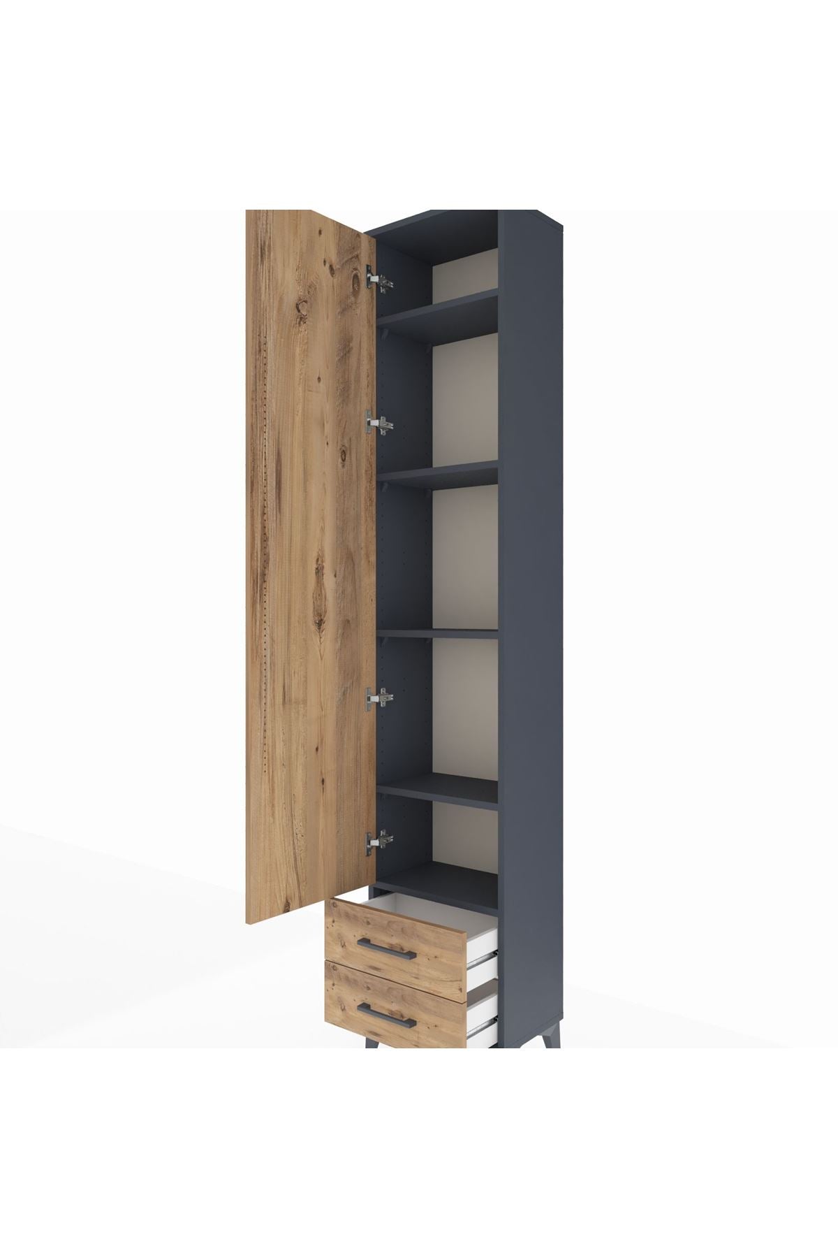 Arges Dolap 5 Raflı 2 Çekmeceli Tek Kapaklı 44x30x221 - S28M008V6A