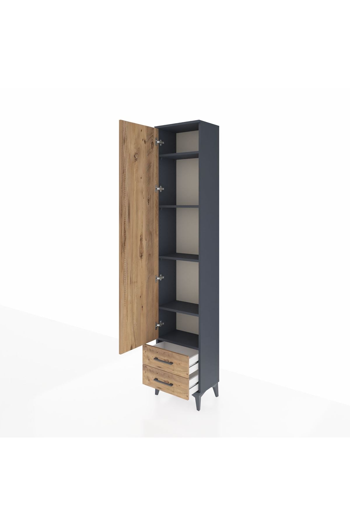 Arges Dolap 5 Raflı 2 Çekmeceli Tek Kapaklı 44x30x221 - S28M008V6A
