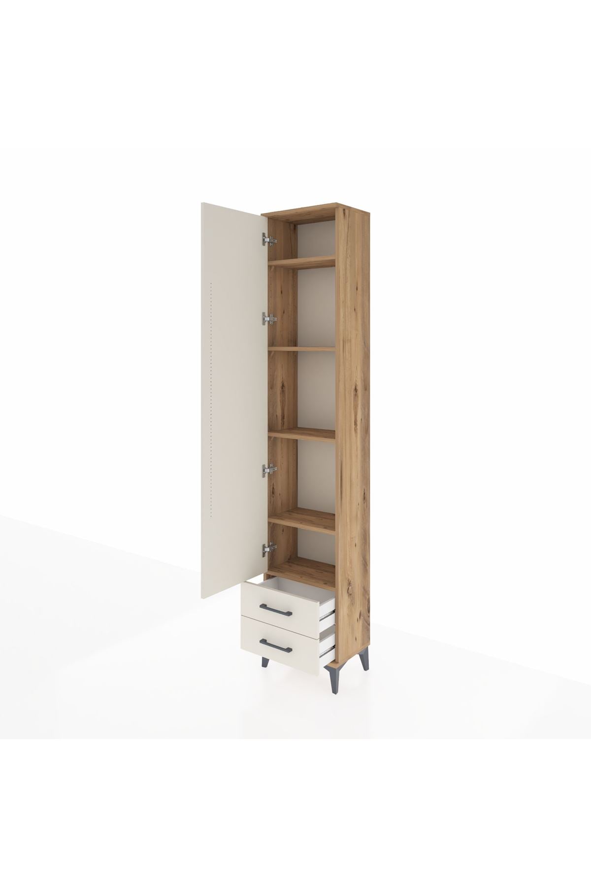 Arges Dolap 5 Raflı 2 Çekmeceli Tek Kapaklı 44x30x221 - S28M008V7A