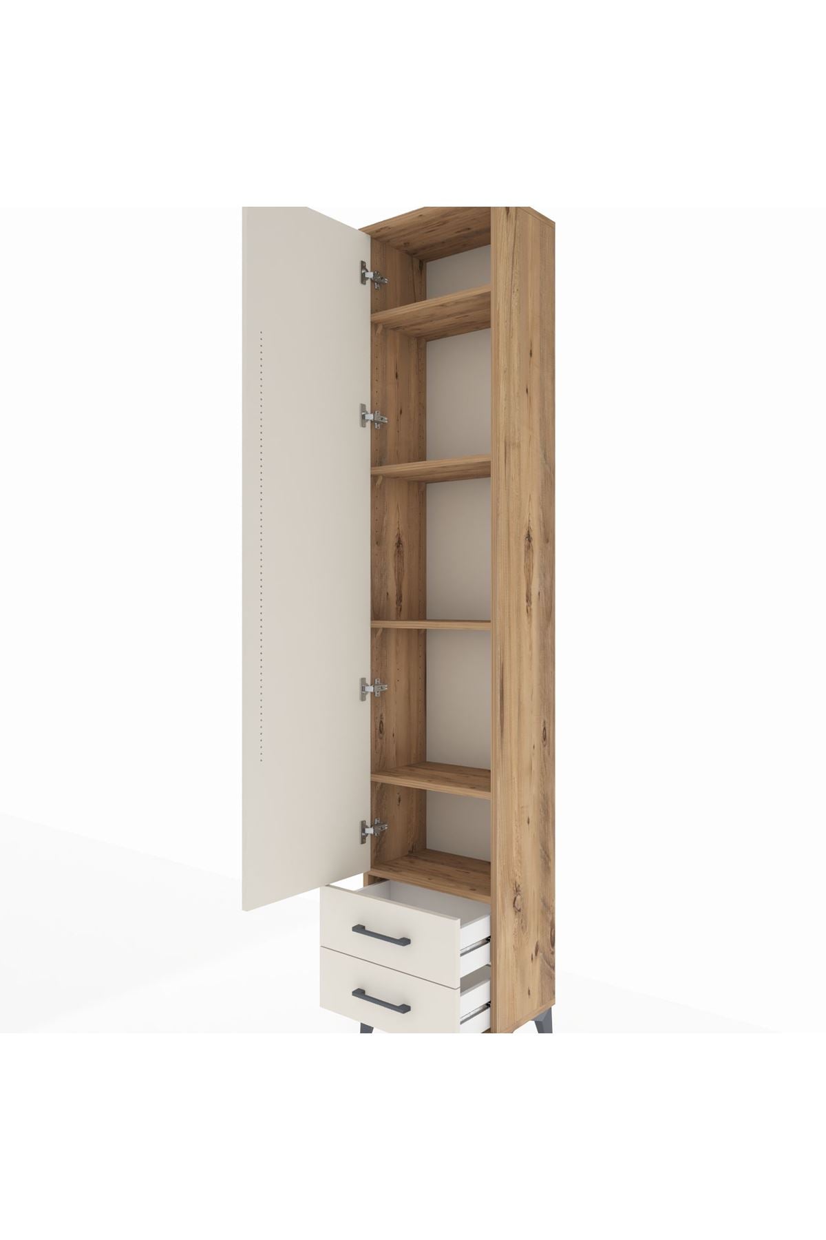 Arges Dolap 5 Raflı 2 Çekmeceli Tek Kapaklı 44x30x221 - S28M008V7A