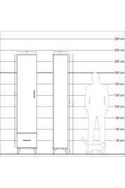 Arges Dolap 3 Raflı Tek Çekmeceli Tek Askılı 44x30x221 - S28M010V1A