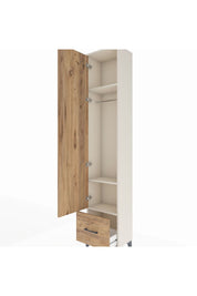 Arges Dolap 3 Raflı Tek Çekmeceli Tek Askılı 44x30x221 - S28M010V3A